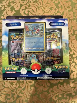 Pokemon TCG Pokemon GO Squirtle Pin Collection Box Sealed Promo Card + Pin - Image 1