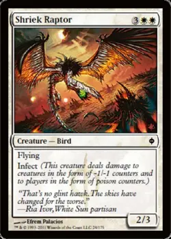 Shriek Raptor Light Play, English Magic the Gathering MTG New Phyrexia - Image 1