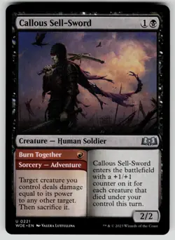 Callous Sell-Sword 221 WOE U Wilds of Eldraine MTG - Image 1