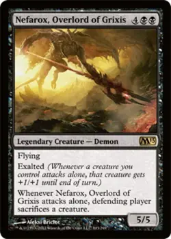 Heavy Play, English MTG Foil Nefarox, Overlord of Grixis - Foil Magic 2013 Magic - Image 1