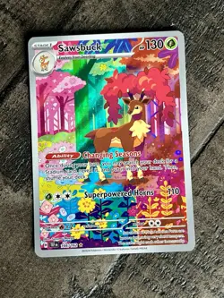 Pokemon TCG Sawsbuck Card SV05: Temporal Forces 166/162 - Image 1