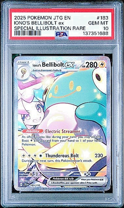 Pokemon TCG Iono's Bellibolt EX 183 Journey Together Full Art PSA 10 EN - Image 1