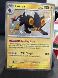 Pokemon TCG Luxray Scarlet & Violet Paldean Fates Holo Shiny Rare Card 137/091 - Image 2