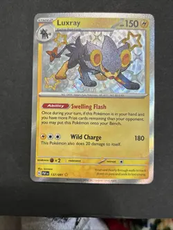 Pokemon TCG Luxray Scarlet & Violet Paldean Fates Holo Shiny Rare Card 137/091 - Image 4