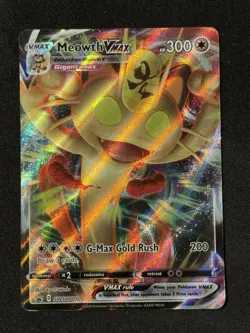Meowth VMAX SWSH005 Holo Promo Sword & Shield Promo Pokemon Moderately Played - Image 1
