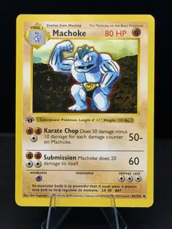 Pokemon TCG Machoke 1st Edition Shadowless 34/102 - Image 1