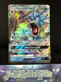 Pokemon Card Gyarados GX 18/111 Crimson Invasion Half Art Ultra Rare Holo NM - Image 1