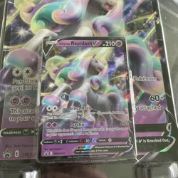 Galarian Rapidash V 210 Foil Promo OVERSIZE Card PLUS Pokemon Card - Image 2