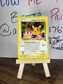 Pokemon TCG - Birthday Pikachu Holo 2000 WOTC Black Star Promo 24 - LP - Image 1