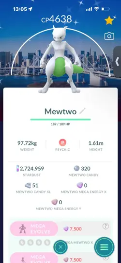 Pokemon Go Shiny Legendary Mewtwo ( Tokyo Background) ( MAX CP ) - Image 1