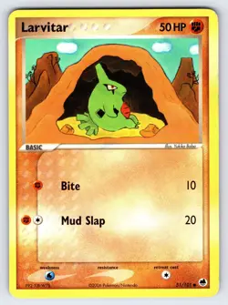Larvitar 51/101 2006 EX Dragon Frontiers Pokemon Card TCG Nintendo Common - VLP - Image 1