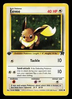 Eevee 55/82 1st Edition Common Team Rocket Pokemon Card - Image 1