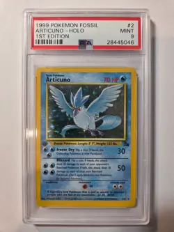 1999 POKEMON FOSSIL 1ST ED #2 ARTICUNO-HOLO PSA 9 MINT - Image 1