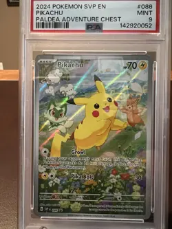 2024 Pokemon SVP Pikachu #088 Paldea Adventure Chest PSA 9 – Exclusive Promo - Image 1