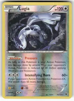 Lugia 78/124 Rare Fates Collide Pokemon Reverse Holo Moderately Played - Image 1