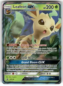 Leafeon GX - SM146 Holo Promo Sun & Moon Promo Pokemon Moderately Played - Image 1