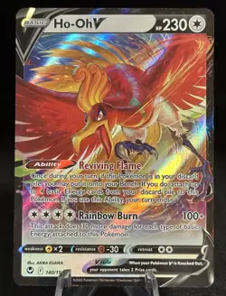 Pokemon Ho-Oh V Ultra Rare Full Art Silver Tempest Holo 230 HP 140/195 English - Image 1