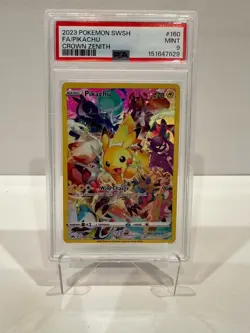 Pokemon TCG 2023 Pikachu (Secret) 160/159 SWSH: Crown Zenith Holo PSA 9 - Image 1