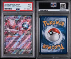 2025 POKEMON DRI EN ROCKET ‘S MEWTWO ex #081 PSA 9 MINT - Image 2