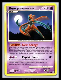 Deoxys Attack Forme 24/146 Rare Legends Awakened Pokemon Lightly Played - Image 1