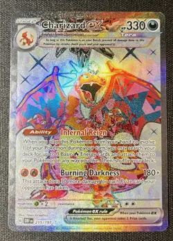 Near Mint Charizard ex 215/197 Pokemon TCG Obsidian Flames Full Art Ultra Rare - Image 1