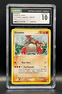 Groudon 102/101 Secret Rare Holo- 2004 Pokemon EX Hidden Legends- CGC 10 - Image 1