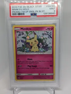 2019 POKEMON SM BLACK STAR PROMO TEAM UP SINGLE PACK BLISTERS MIMIKYU-HOLO PSA 9 - Image 1