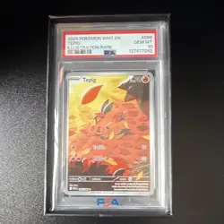 Pokemon Tepig 096/086 Sv: White Flare Illustration Rare Holo PSA 10 English - Image 1