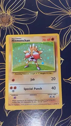 Pokemon TCG Hitmonchan Base Set, Holo Unlimited Rare Card 7/102 - Image 1