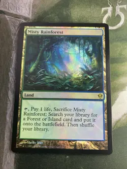 1x Misty Rainforest FOIL, Zendikar, Lightly Played, MTG - Image 1
