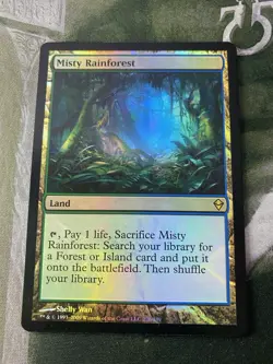 1x Misty Rainforest FOIL, Zendikar, Lightly Played, MTG - Image 2