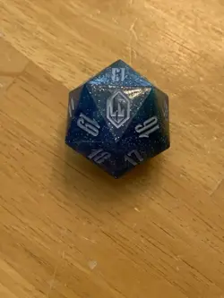 MTG Final Fantasy: Gift Bundle "Crystal" Shinra Blue Oversized D20 Die Dice - Image 1