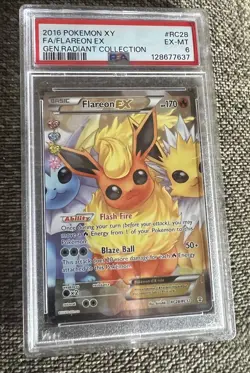 Pokemon TCG 2016 Flareon EX FA Rc28/Rc32 Generations Radiant PSA 6 - Image 1