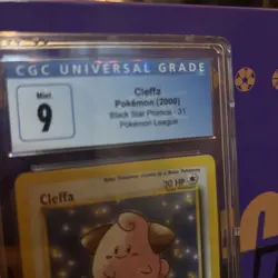 2000 WOTC POKEMON LEAGUE BLACK STAR PROMO CLEFFA #31 CGC 9 MINT - Image 1