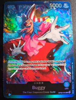Buggy OP09-042 ONE PIECE Tcg Card Game NM BLUE Leader - Image 1