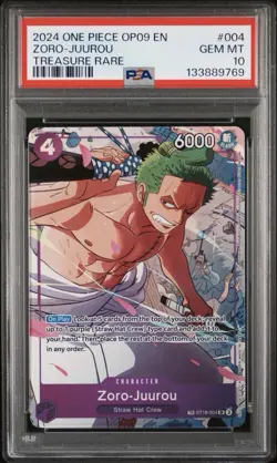 2024 ONE PIECE OP09-EMPERORS IN THE NEW WORLD TREASURE RARE ZORO-JUUROU PSA 10 - Image 1