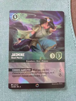 Lorcana TCG Jasmine Desert Warrior 212/204 Ursula's Return Enchanted Holo Card - Image 1