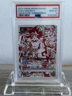 2023 UNION ARENA JPN UAPR-PROMOS UNION RARE-WINNER PRIZE IZUKU MIDORIYA PSA 10 - Image 1