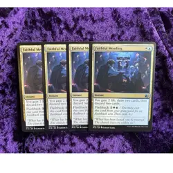 MTG - Faithful Mending x4 - EN 221/277 - MID - NM - Image 1