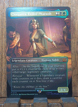 MTG❤ Cleopatra, Exiled Pharaoh (Borderless FOIL Mythic) Near Mint PACK FRESH! - Image 1