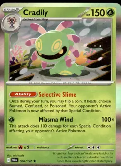 Cradily 006/142 Holo - Pokemon SV07: Stellar Crown - NM - Image 1