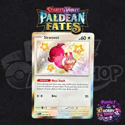 Pokemon TCG Skwovet 205/091 Paldean Fates Shiny Holo Rare NM Card - Image 1