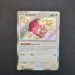 Pokemon TCG Skwovet 205/091 Paldean Fates Shiny Holo Rare NM Card - Image 4