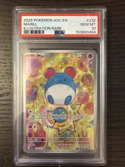 Marill 232/217 Illustration Rare 2026 Pokemon Ascended Heroes PSA 10 Gem Mint - Image 1