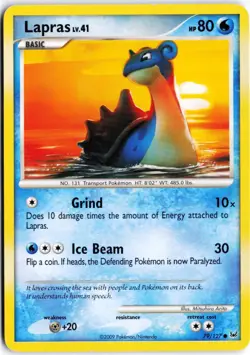 Lapras 79/127 Common Platinum Pokemon HP - Image 1