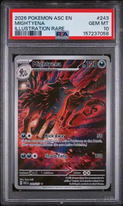 Pokemon TCG Mightyena 243/217 Me: Ascended Heroes Holo IR PSA 10 - Image 1