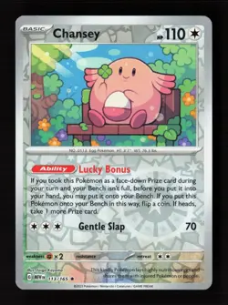 Chansey 113/165 Rare 151 Pokemon Reverse Holo Near Mint - Image 1