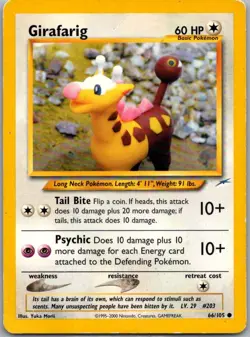 Girafarig 66/105 Neo Destiny Common Unlimited Pokemon - Image 1