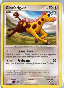 Girafarig 49/123 Uncommon Mysterious Treasures Pokemon Heavily Played - Image 1