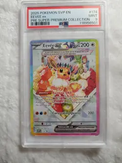 Pokemon Prismatic Evolutions Super-Premium Collection #174 Eevee EX, PSA 9 - Image 1